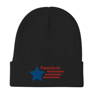 Freedom-Embroidered Beanie Hat