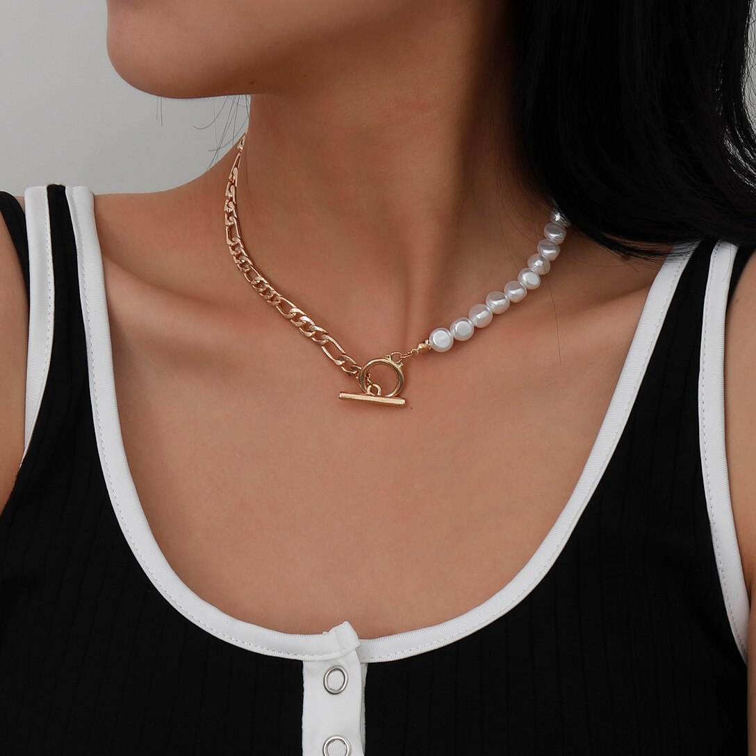 Baroque Pearl Chain Necklace for Women - www.paotopao.com