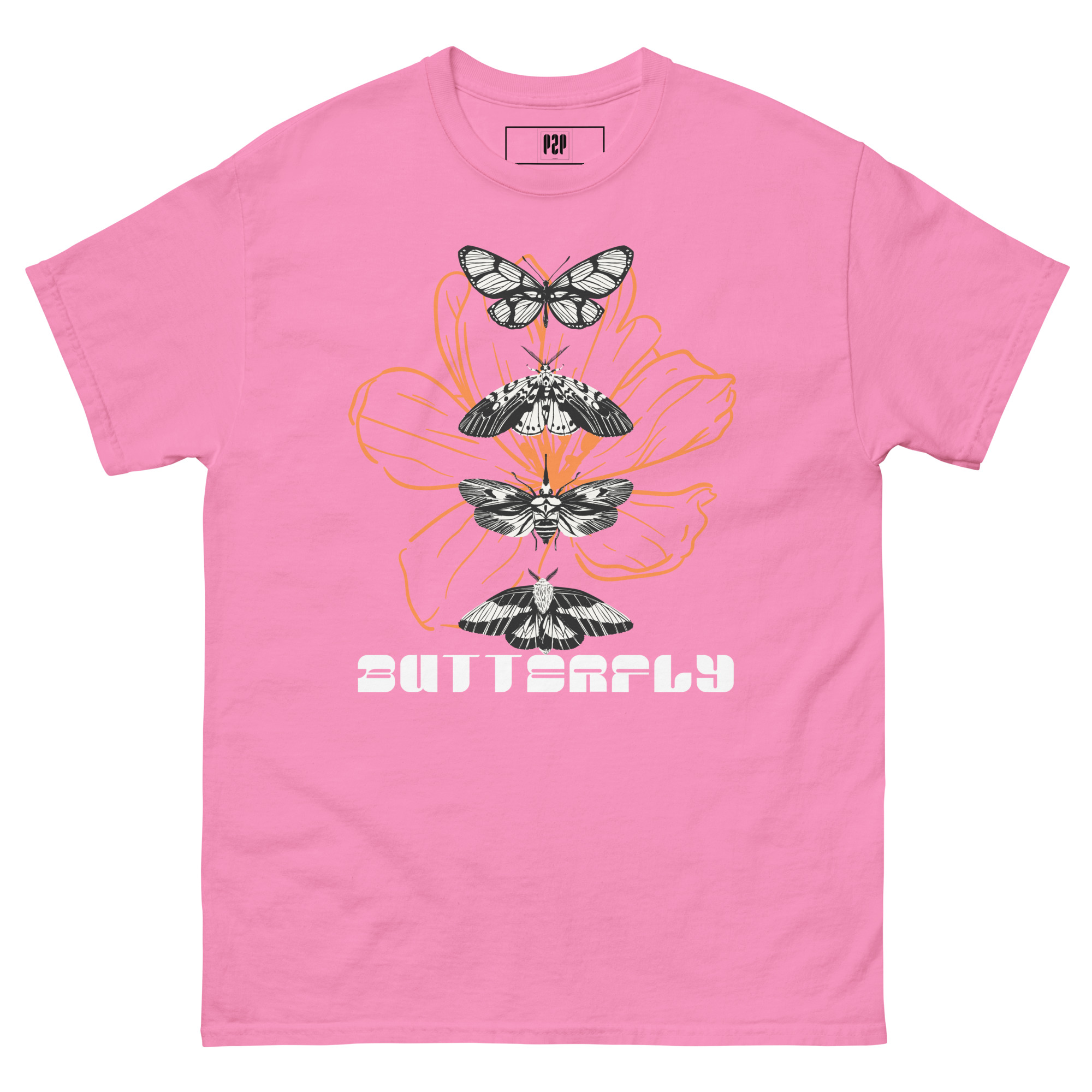 Neutral Illustrated Moth Butterfly Art T-Shirt - Image 23