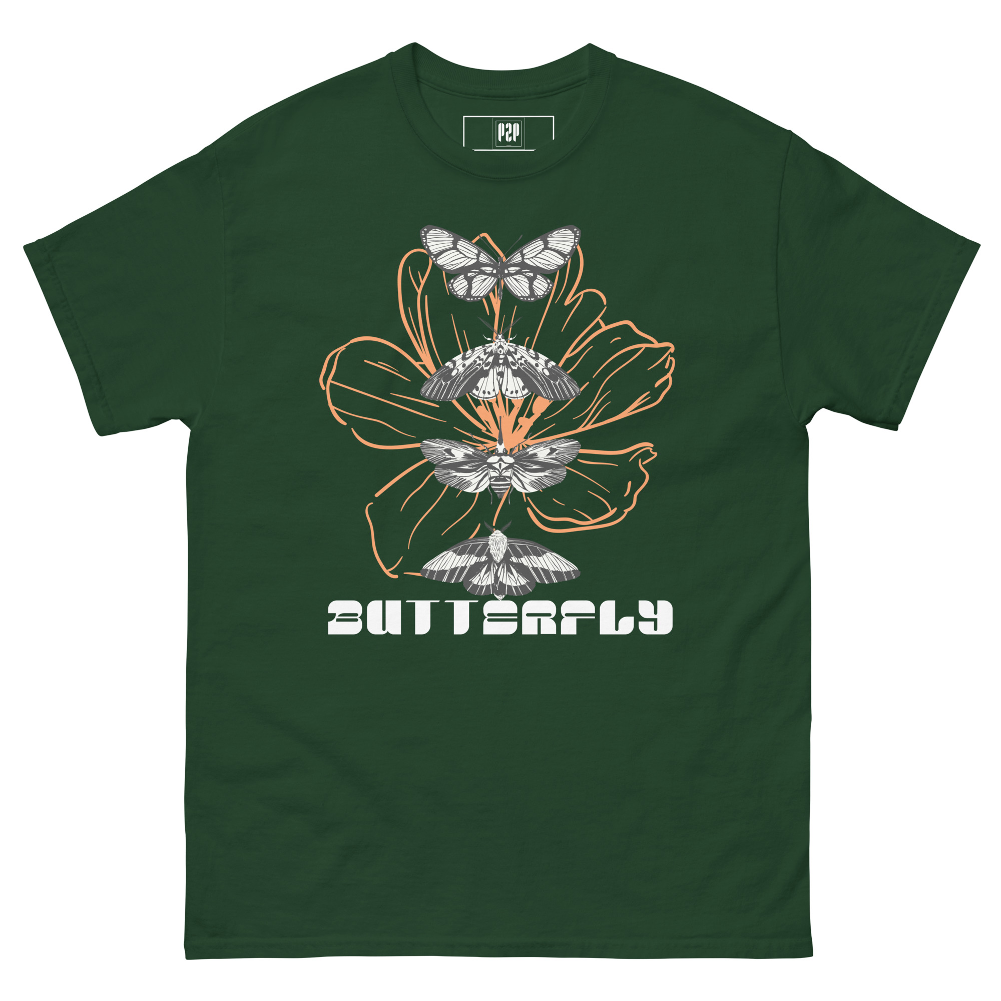 Neutral Illustrated Moth Butterfly Art T-Shirt - Image 7