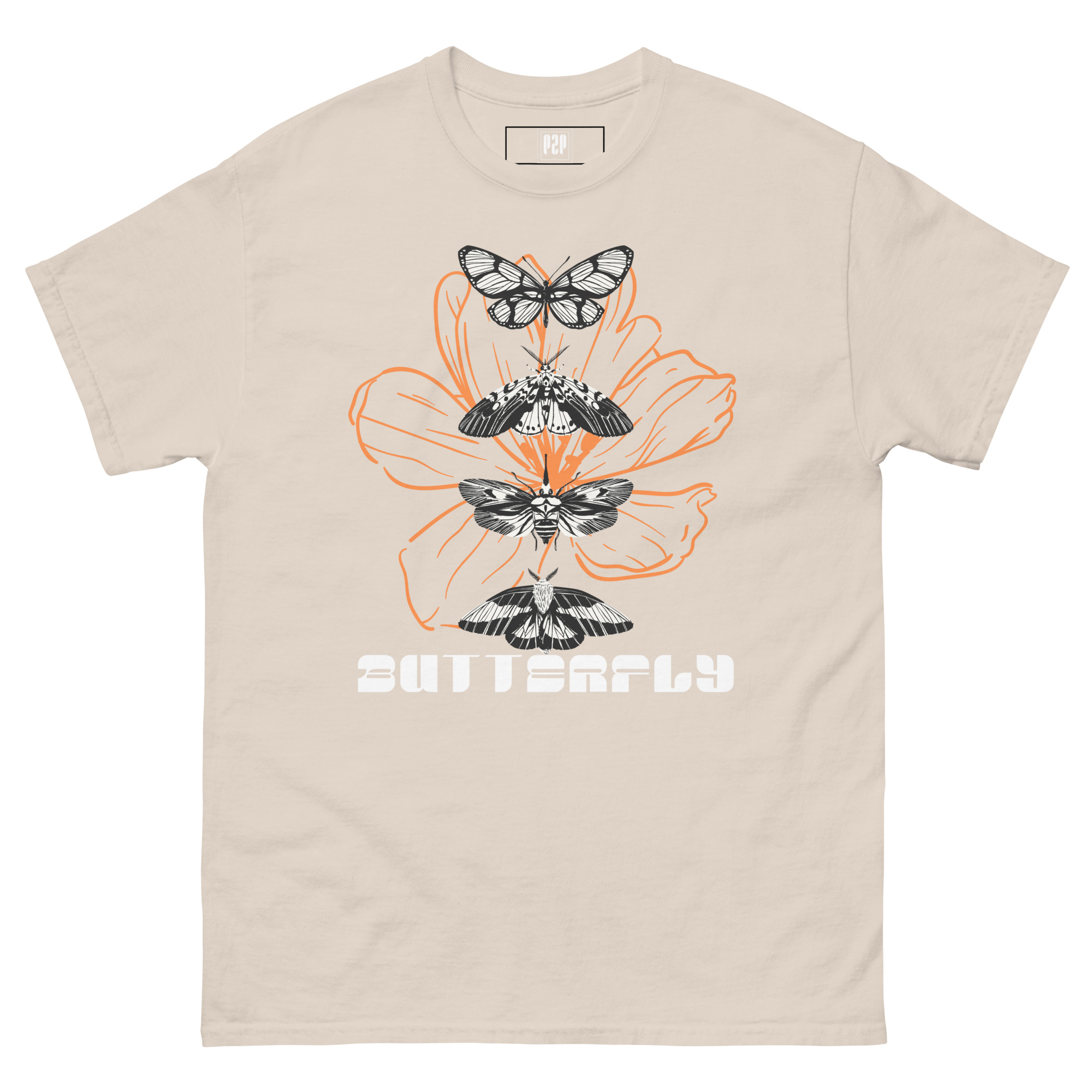 Neutral Illustrated Moth Butterfly Art T-Shirt - Image 25