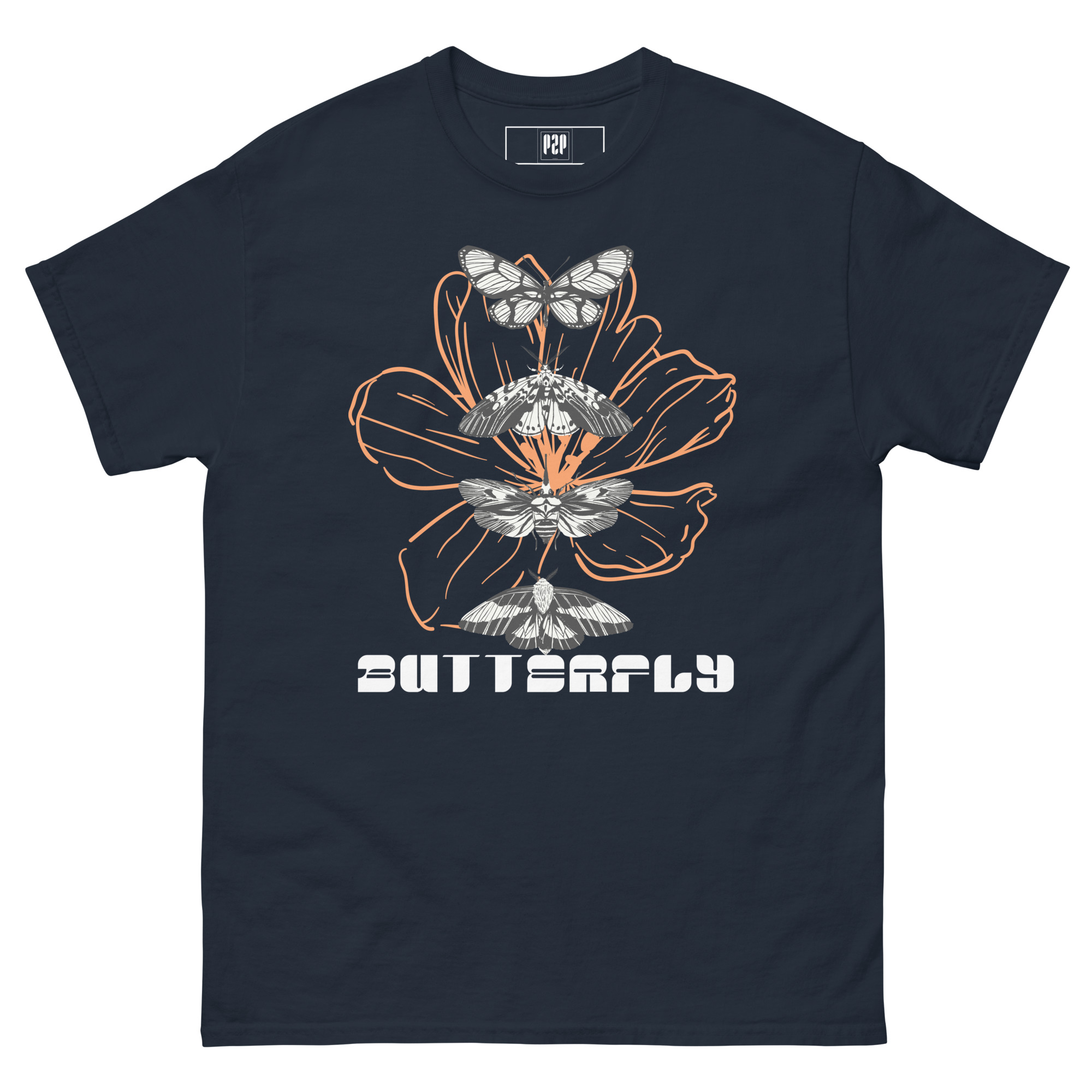 Neutral Illustrated Moth Butterfly Art T-Shirt - Image 3