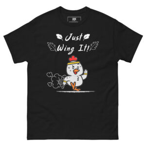 Just Wing It Jogging Chicken Design T-Shirt