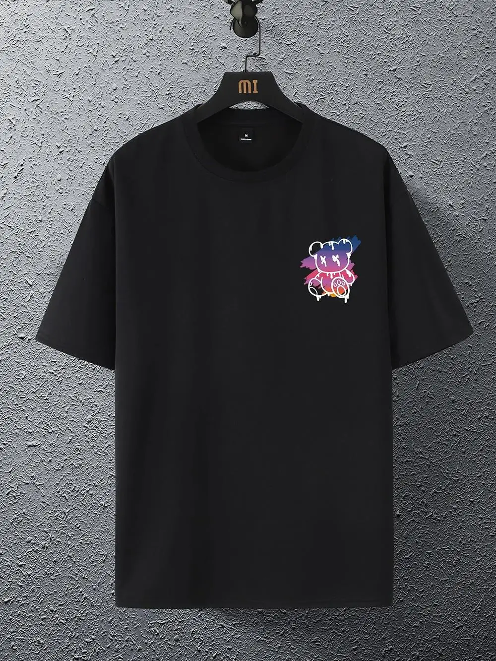 "Grungy NY Drip" Sunset Bear Oversized Tee - Image 2