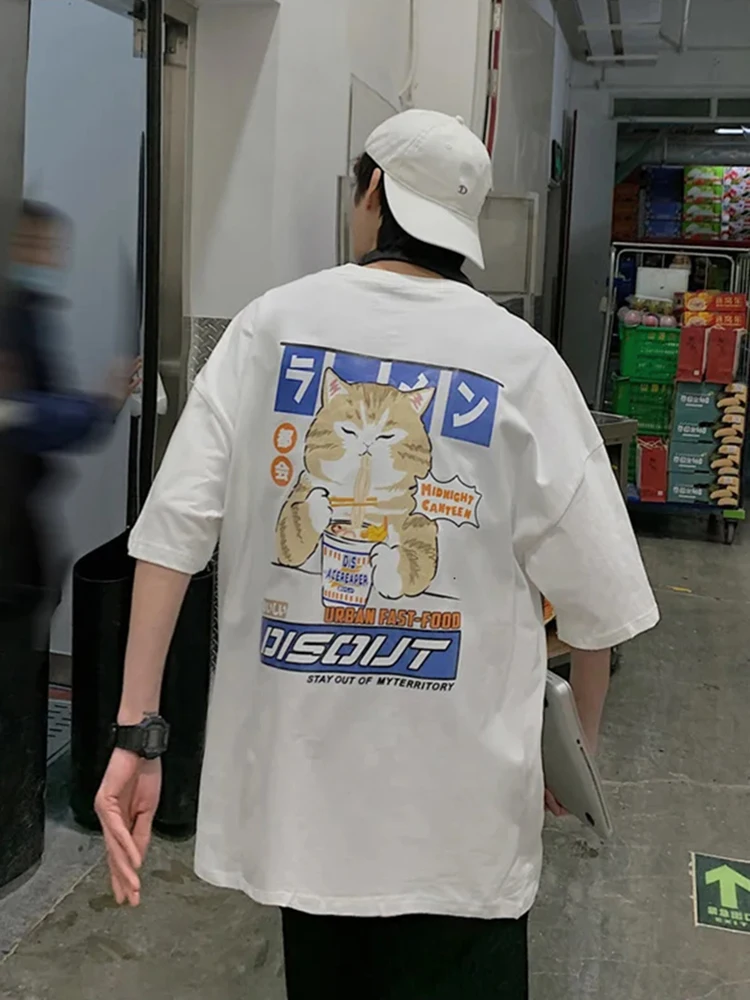 "Midnight Munchies" Harajuku Noodle Cat Tee