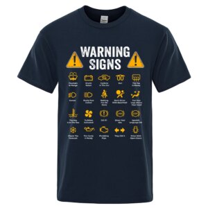 "Real Life Warning Signs" Ironic Mechanic Humor Tee