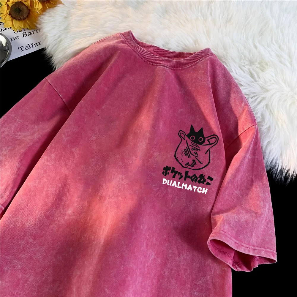 "Kawaii Krew" Vintage Harajuku Cat Oversized Tee - Image 2