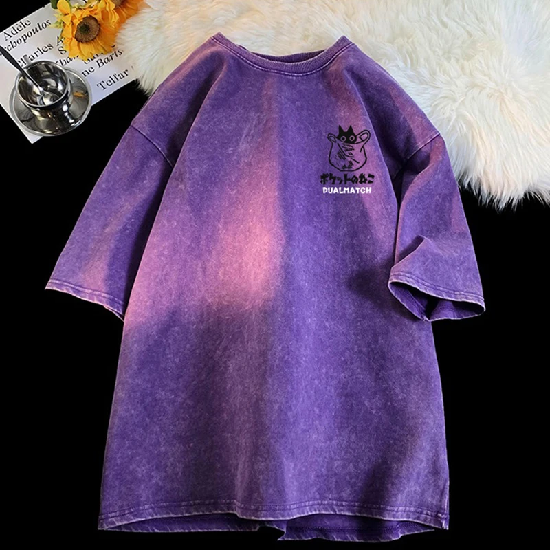 "Kawaii Krew" Vintage Harajuku Cat Oversized Tee - Image 4