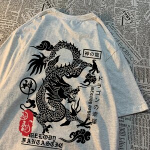 "God Dragon" Harajuku Power Back Graphic Tee
