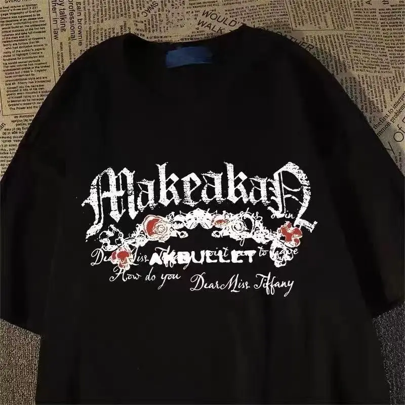 "Broken Heart" Gothic Rose Skull Back Graphic Tee - Image 4