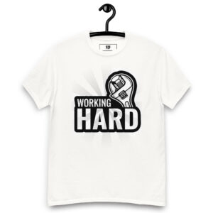 Working Hard Wrench Graphic Tee | Funny Mechanic Streetwear Shirt